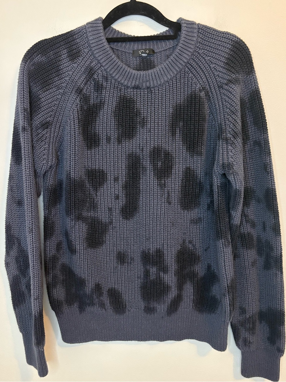 Rails Venus Iron Black Tie Dye Cotton Cashmere Sweater Medium